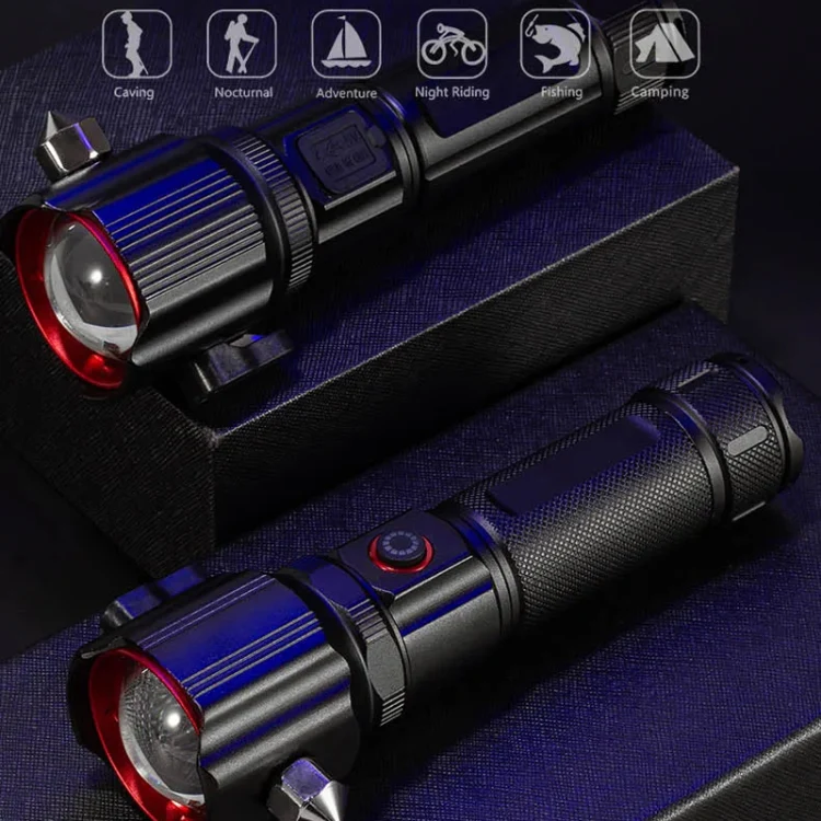 E-SMARTER W5197 Laser Life Saving Flashlight Seat Belt Cutting Emergency Car Backup Tool Flashlight - Image 2