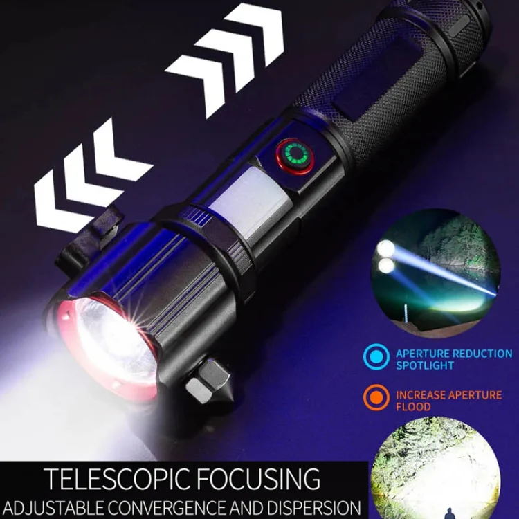 E-SMARTER W5197 Laser Life Saving Flashlight Seat Belt Cutting Emergency Car Backup Tool Flashlight - Image 3