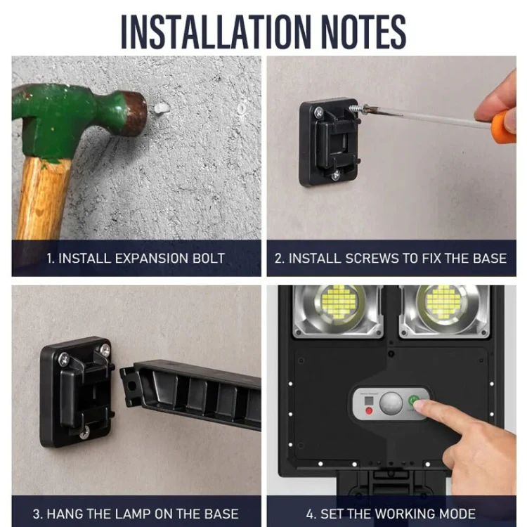 E-SMARTER W776B LED Solar Garden Light Sensing Lamp With Remote Control - Image 10