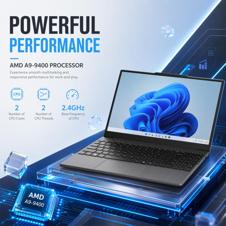 E140C 14 inch Lightweight Laptop, 8GB+256GB, Windows 11 AMD A9-9400 Dual Core, US Plug - Image 3