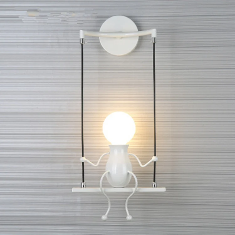 E27 LED Personality Creative Retro Wrought Iron Villain Wall Lamp without Bulb(Red) - Image 3