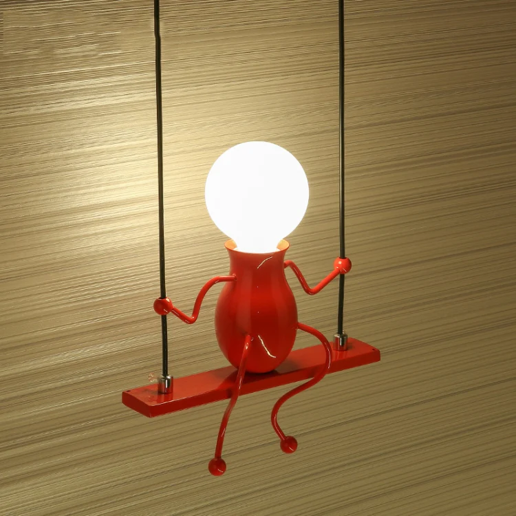 E27 LED Personality Creative Retro Wrought Iron Villain Wall Lamp without Bulb(Red) - Image 4
