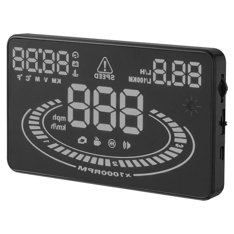 E300 5.5 inch Car OBDII / EUOBD HUD Vehicle-mounted Head Up Display Security System, Support Speed & Fuel Consumption, Overspeed Alarm, Fuel Consumption, Water Temperature, etc.(Black) - Image 3