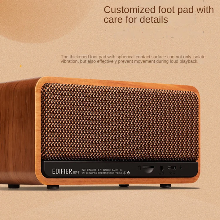Edifier M230 Retro Classic Desktop Portable Wireless Bluetooth 5.0 Wood Speaker - Image 3