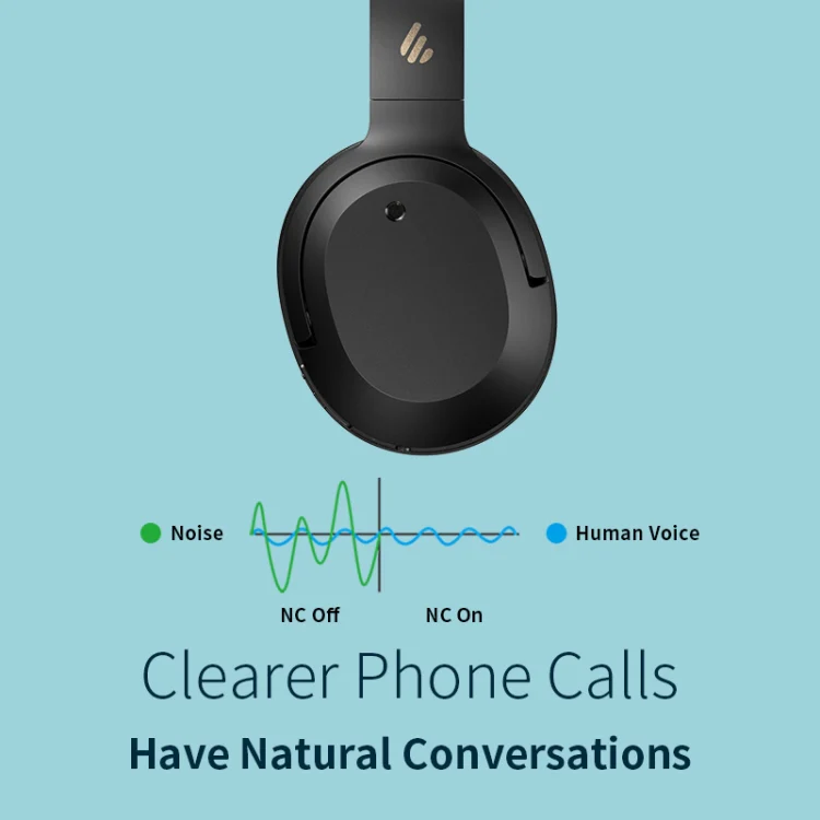 Edifier W820NB Bluetooth Wireless Noise Cancelling Sports Music Headset(Grey) - Image 4