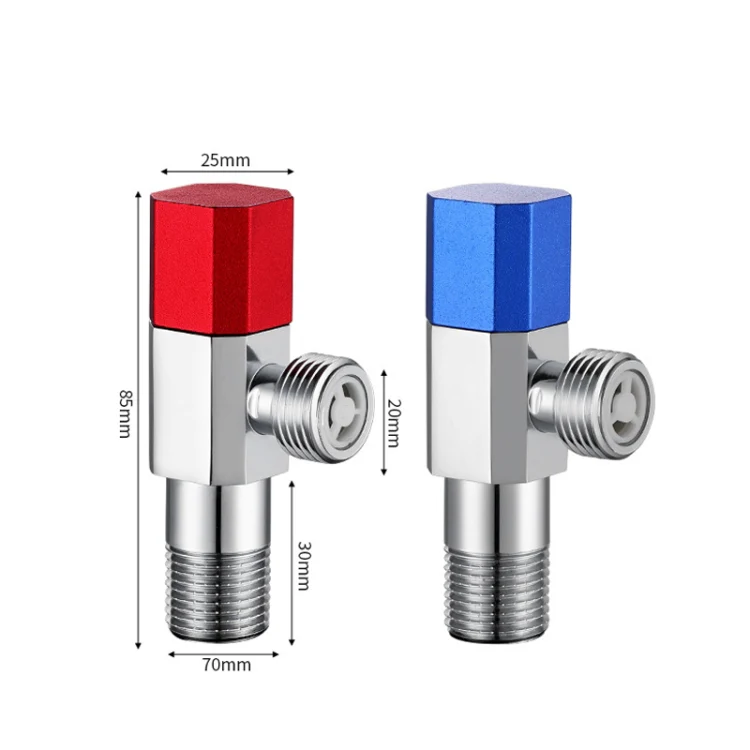 Eight Sides With Check Valve Pure Copper Angle Valve High Flow Water Inlet Valve(Blue Wheel) - Image 3