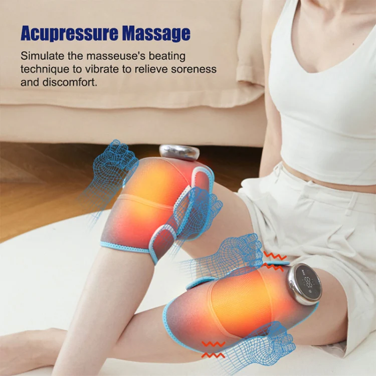 Electric Heating Therapy Knee Warm Knee Pad Brace Massage,Spec: Double Without Vibration - Image 2