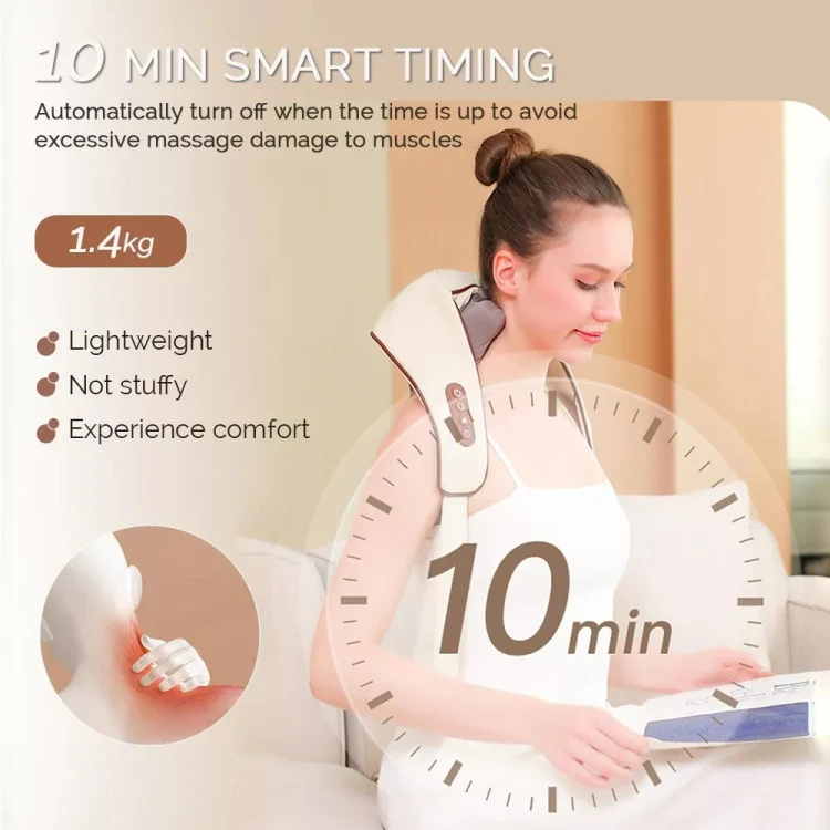 Electric Neck And Shoulder Massager Shiatsu Back Neck Massager With Heat(White) - Image 6