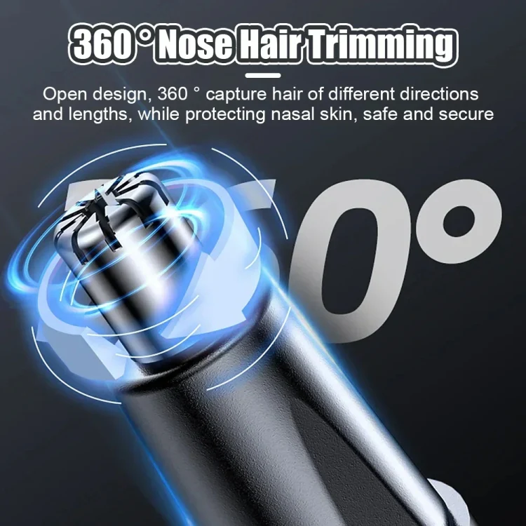 Electric Nose Hair Clipper Rechargeable Washable Portable Travel Trimmer(Black) - Image 4