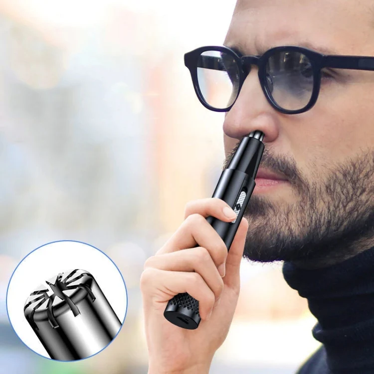 Electric Nose Hair Clipper Rechargeable Washable Portable Travel Trimmer(Blue) - Image 2