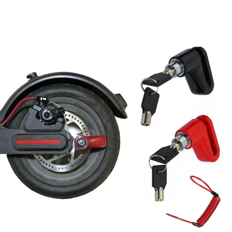 Electric Scooter Disc Brake Lock Multi-Function Reinforced Anti-Theft Lock Accessory for Xiaomi Mijia M365, Packing specification: Disc Brake Lock (Red) - Image 3