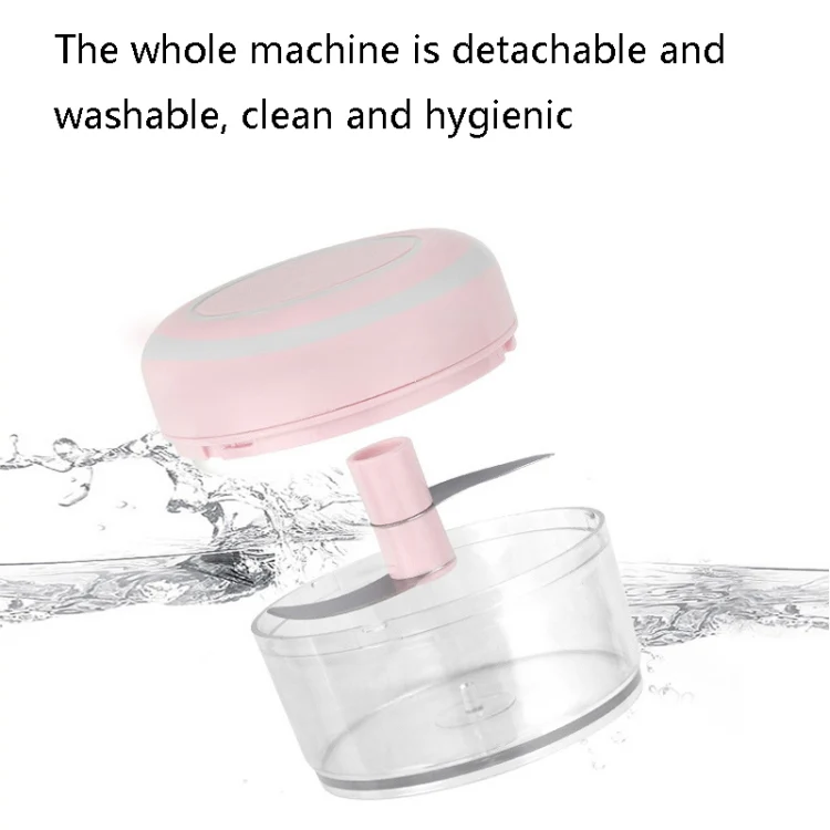 Electrical USB Rechargeable Garlic Mixing Masher Complementary Food Masher Stainless Steel Crushing Garlic Peeling Device Wireless Mini Garlic Cutter(White) - Image 6