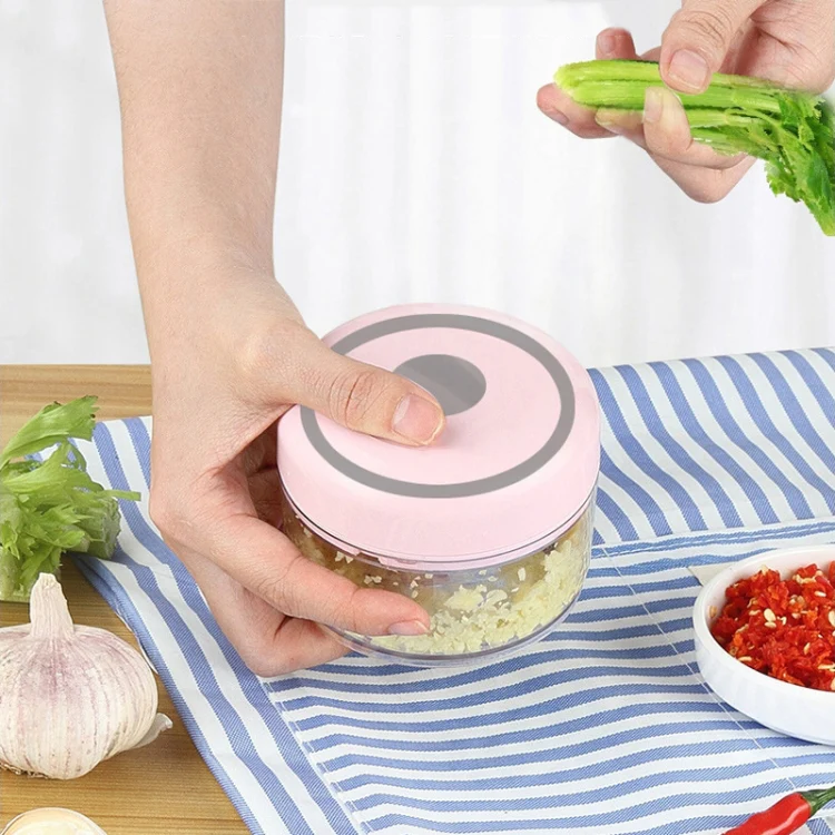 Electrical USB Rechargeable Garlic Mixing Masher Complementary Food Masher Stainless Steel Crushing Garlic Peeling Device Wireless Mini Garlic Cutter(White) - Image 8