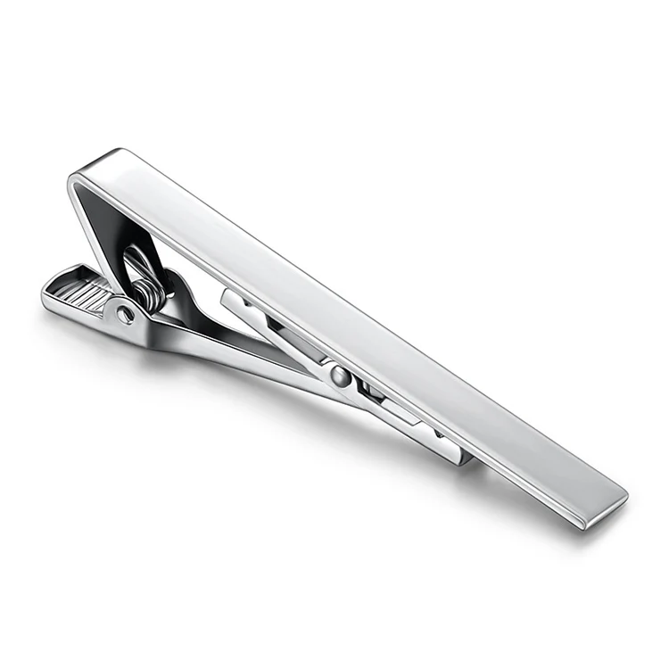 Electroplated Copper Colored Men Tie Clip(Z1039 Silver) - Image 2