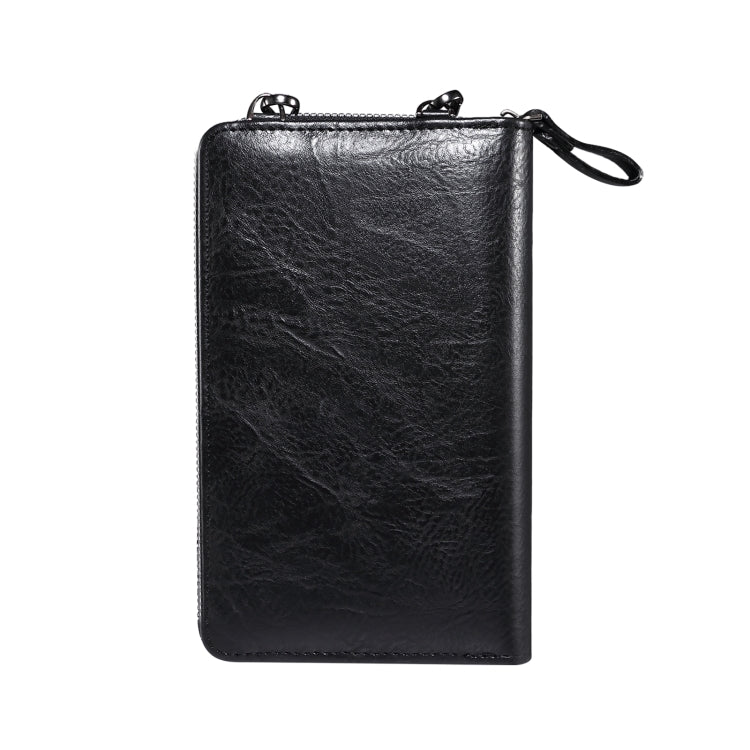 Elephant Pattern Multifunctional Cross Bag Phone Case(Black) - Image 3