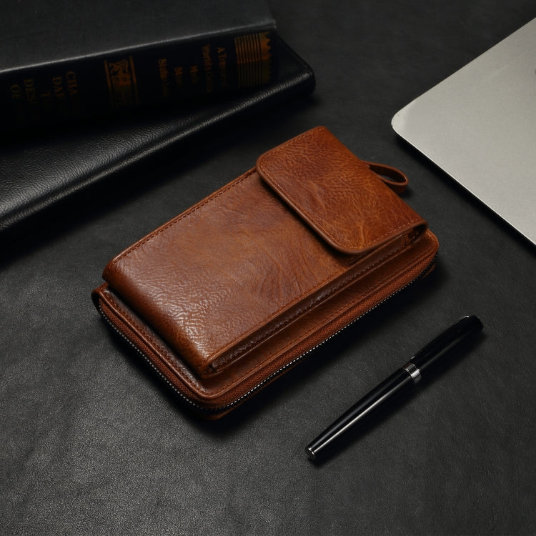 Elephant Pattern Multifunctional Cross Bag Phone Case(Brown) - Image 2