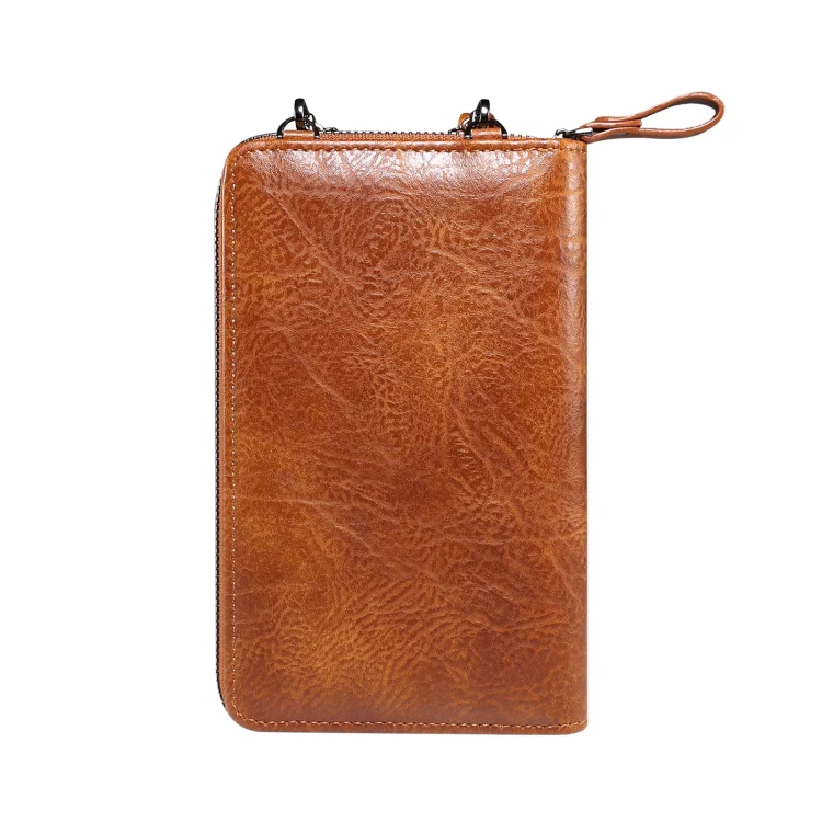 Elephant Pattern Multifunctional Cross Bag Phone Case(Brown) - Image 3