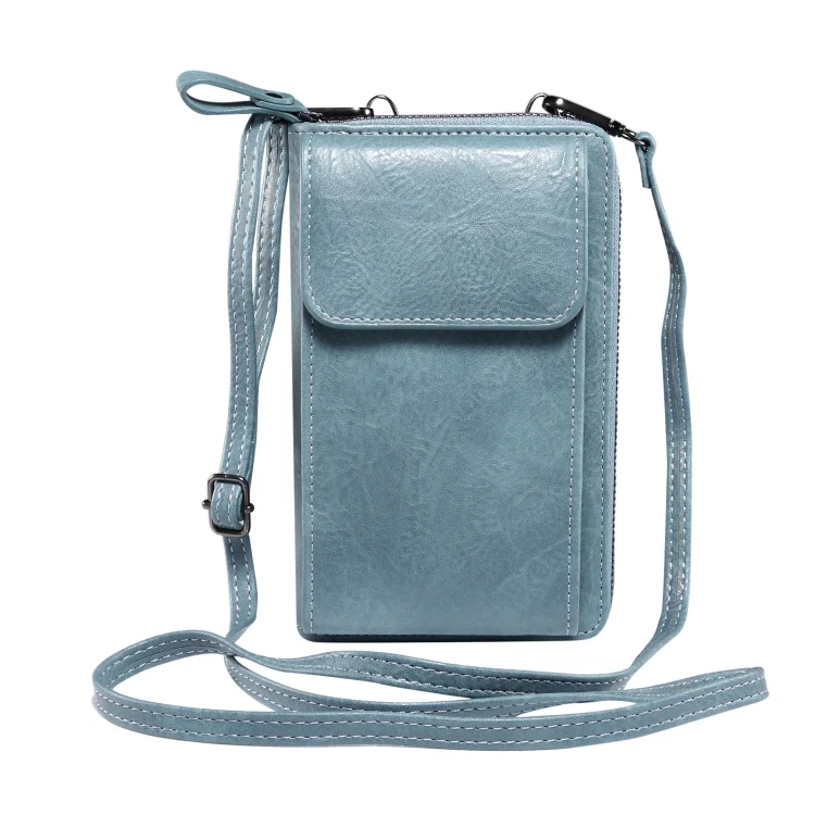 Elephant Pattern Multifunctional Cross Bag Phone Case(Sky Blue)
