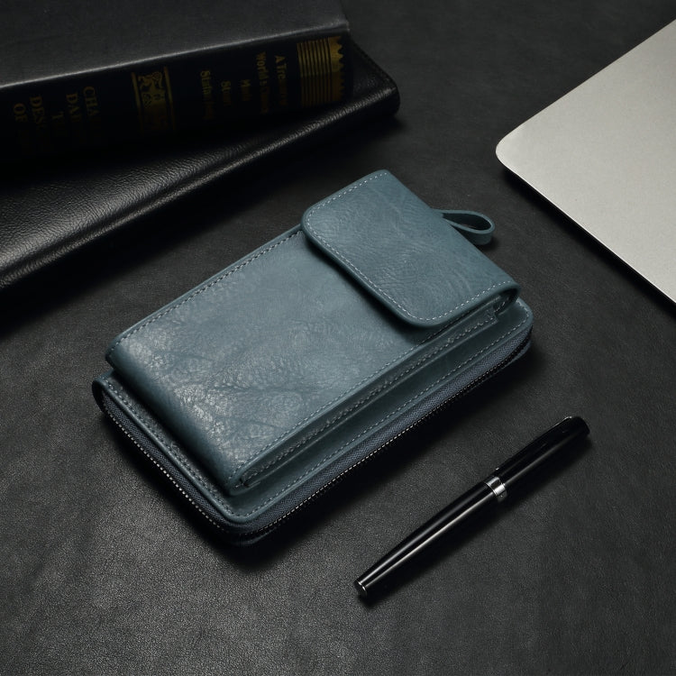 Elephant Pattern Multifunctional Cross Bag Phone Case(Sky Blue) - Image 2