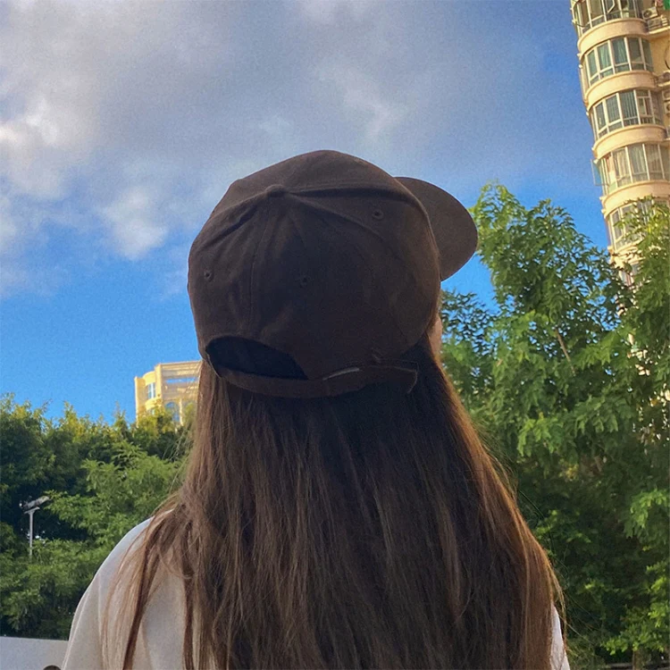 Embroidered Deer Adjustable Baseball Cap Solid Color All-match Peaked Cap(Brown) - Image 8