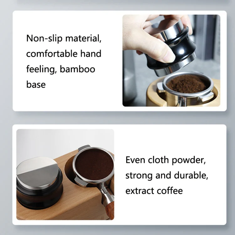 ENB-11 51mm Stainless Steel Coffee Cloth Powder Dispenser Coffee Machine Handle Universal, Colour: One Word Double Head Bright Black - Image 6