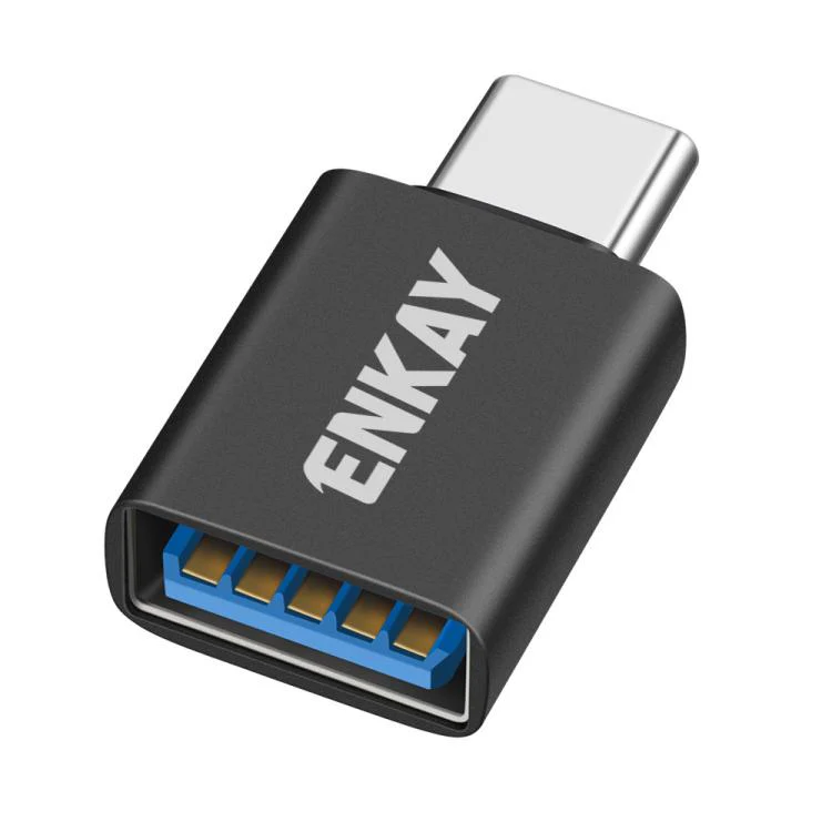 ENKAY ENK-AT134 10Gbps Female USB 3.2 A to Male USB C Data Adapter Aluminum Alloy Converter(Black)