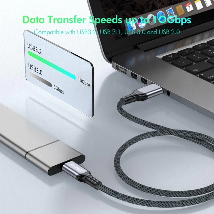 ENKAY ENK-CB188 USB 3.2 to Type-C 60W Fast Charging Cable 10Gbps Super Speed Data Transfer, Length:0.5m - Image 2