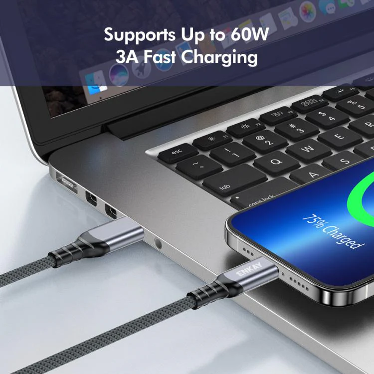 ENKAY ENK-CB188 USB 3.2 to Type-C 60W Fast Charging Cable 10Gbps Super Speed Data Transfer, Length:0.5m - Image 3