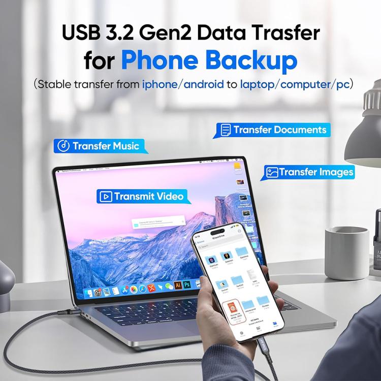 ENKAY ENK-CB188 USB 3.2 to Type-C 60W Fast Charging Cable 10Gbps Super Speed Data Transfer, Length:1.5m - Image 4