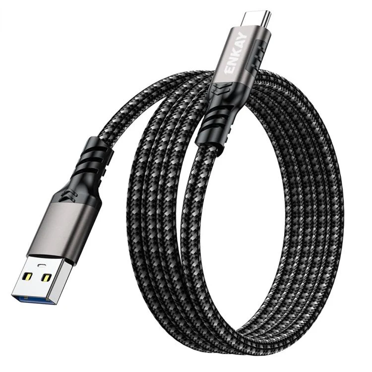ENKAY ENK-CB189 USB 3.2 A to Type-C 60W Fast Charging Cable 10Gbps Super Speed Data Transfer, Length:1m(Blue Grey) - Image 7