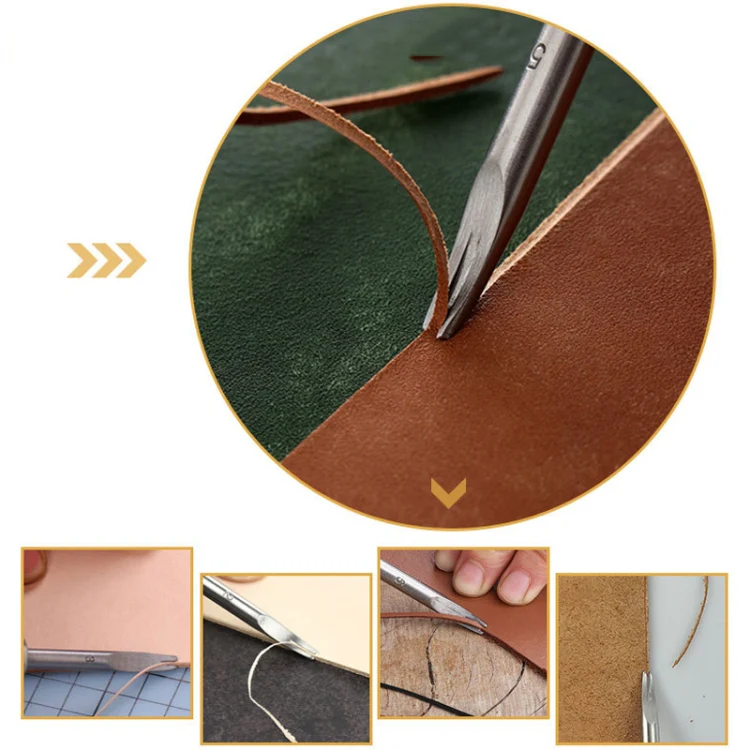 ER015 DIY Craft Leather Carving Leather Round Corner Tool Wood Handle Repair Device 1.0mm - Image 6
