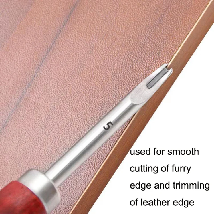 ER015 DIY Craft Leather Carving Leather Round Corner Tool Wood Handle Repair Device 1.4mm - Image 5