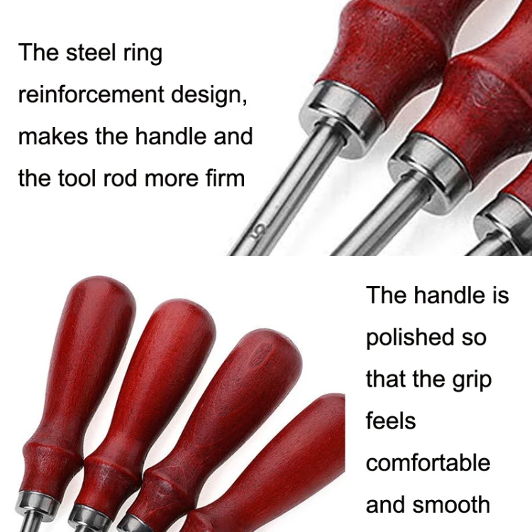 ER015 DIY Craft Leather Carving Leather Round Corner Tool Wood Handle Repair Device 1.6mm - Image 2
