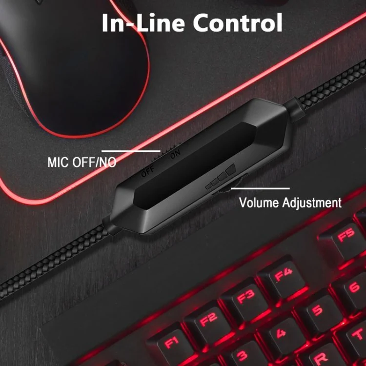 ERXUNG J5 Head-Mounted Gaming Headset Wire-Controlled Desktop Computer Gaming With Microphone Luminous Headset(Pink) - Image 11
