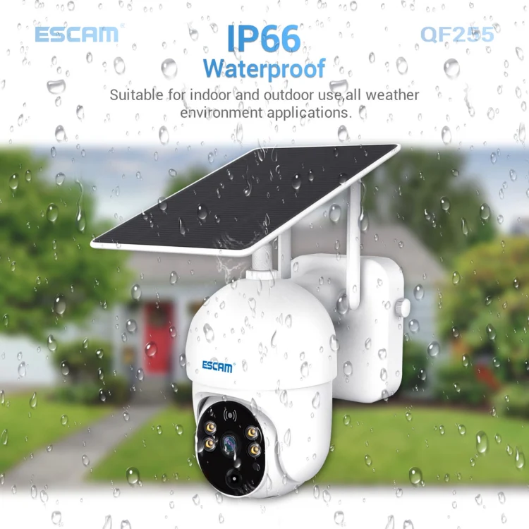 ESCAM QF255 2.0 Million Pixels 1080P HD WiFi Solar Camera, Support Two-way Voice & PIR Motion Detection & Night Vision & TF Card - Image 12