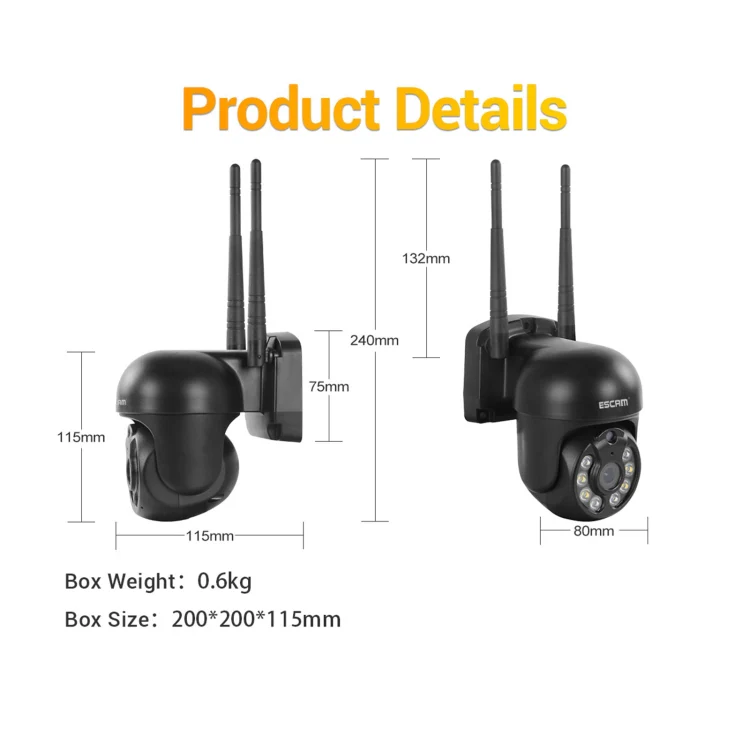 ESCAM WNK610 3.0 Million Pixels Wireless Dome IP Camera, Support Motion Detection & Two-way Audio & Full-color Night Vision & TF Card, US Plug - Image 13