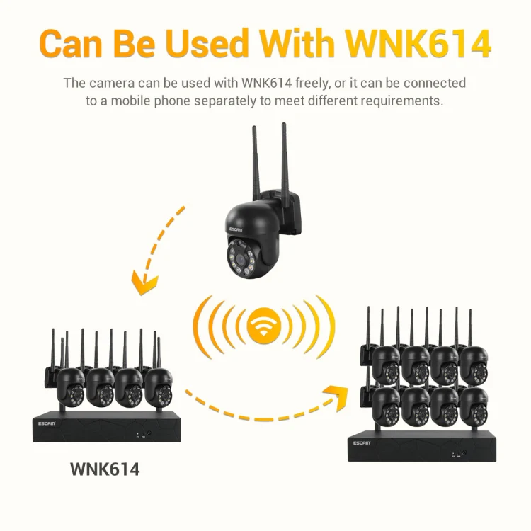 ESCAM WNK610 3.0 Million Pixels Wireless Dome IP Camera, Support Motion Detection & Two-way Audio & Full-color Night Vision & TF Card, US Plug - Image 4