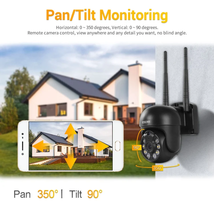 ESCAM WNK610 3.0 Million Pixels Wireless Dome IP Camera, Support Motion Detection & Two-way Audio & Full-color Night Vision & TF Card, US Plug - Image 6