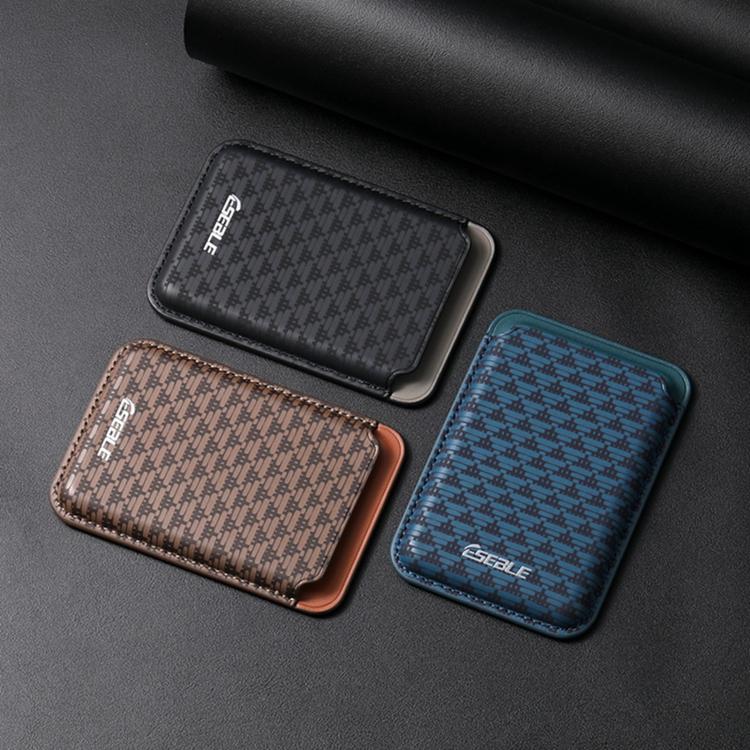 ESEBLE S9 PU Leather Triangular Shield Magnetic Mobile Phone Card Slots(Blue) - Image 8