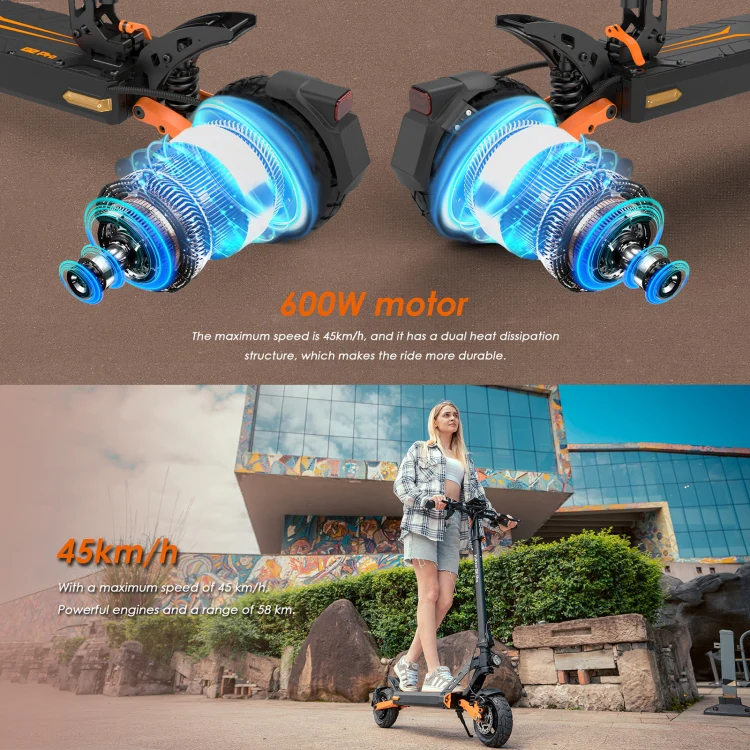 [EU Warehouse] Kukirin G2 Pro 600W Three-speed Folding Electric Offroad Scooter with 8.5 inch Tires & LCD Display(Black) - Image 4