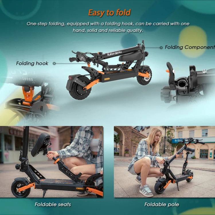 [EU Warehouse] Kukirin G2 Pro 600W Three-speed Folding Electric Offroad Scooter with 8.5 inch Tires & LCD Display(Black) - Image 7