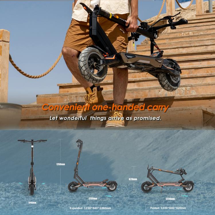 [EU Warehouse] Kukirin T3 800W 45km/h Max Speed Folding Electric Scooter with 10 inch Vacuum Tires & 14-Light System, EU Plug(Black) - Image 15