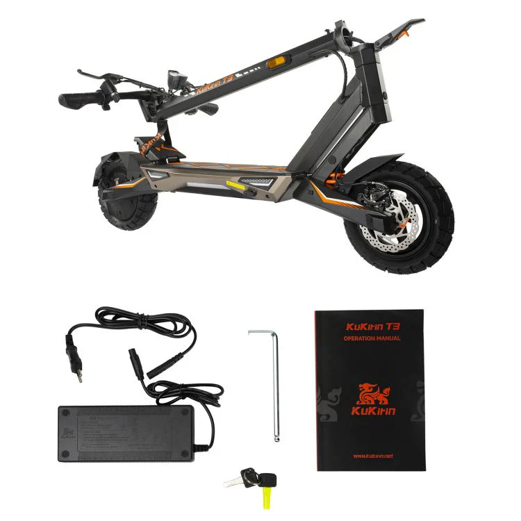 [EU Warehouse] Kukirin T3 800W 45km/h Max Speed Folding Electric Scooter with 10 inch Vacuum Tires & 14-Light System, EU Plug(Black) - Image 4
