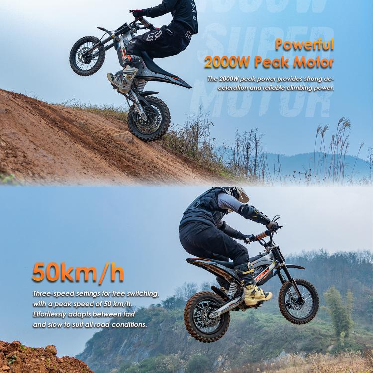 [EU Warehouse] Kukirin X1 1000W 50km/h Max Speed Electric Off-road Motorcycle with 14-inch Front / 12-inch Rear Tires, EU Plug - Image 10