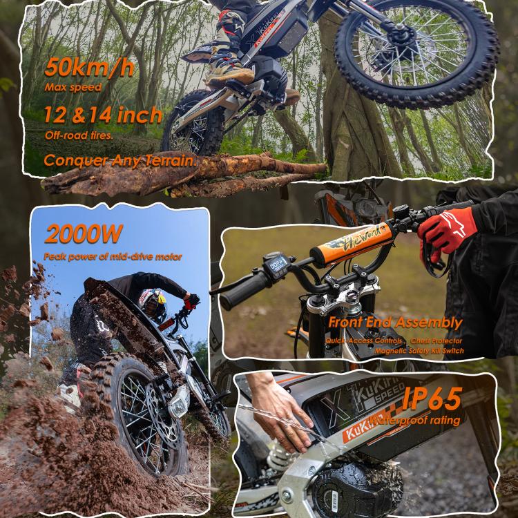 [EU Warehouse] Kukirin X1 1000W 50km/h Max Speed Electric Off-road Motorcycle with 14-inch Front / 12-inch Rear Tires, EU Plug - Image 7