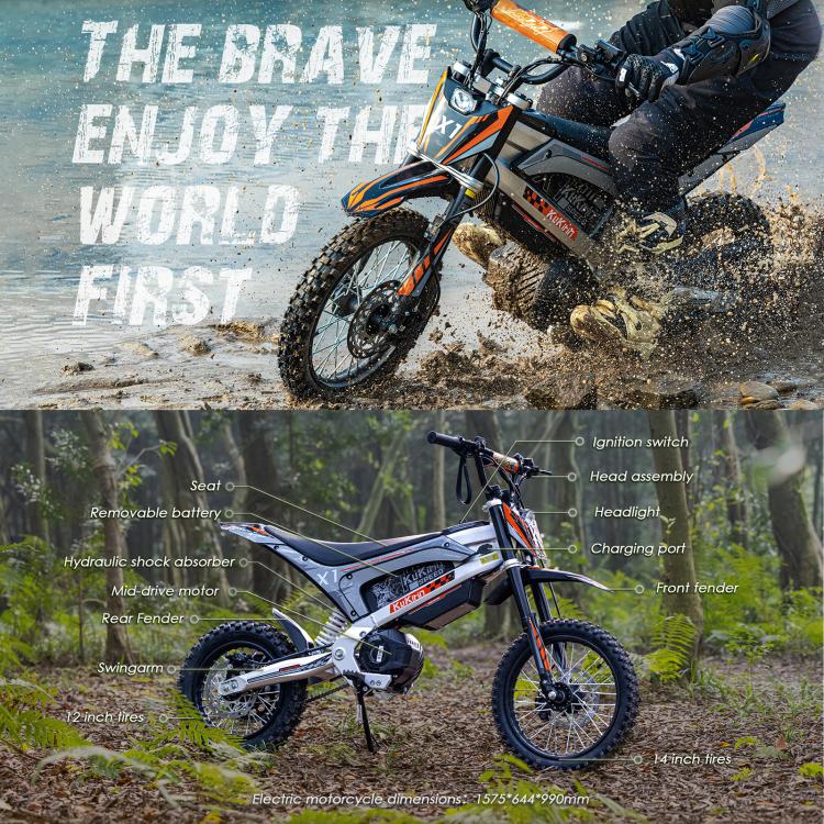 [EU Warehouse] Kukirin X1 1000W 50km/h Max Speed Electric Off-road Motorcycle with 14-inch Front / 12-inch Rear Tires, EU Plug - Image 8