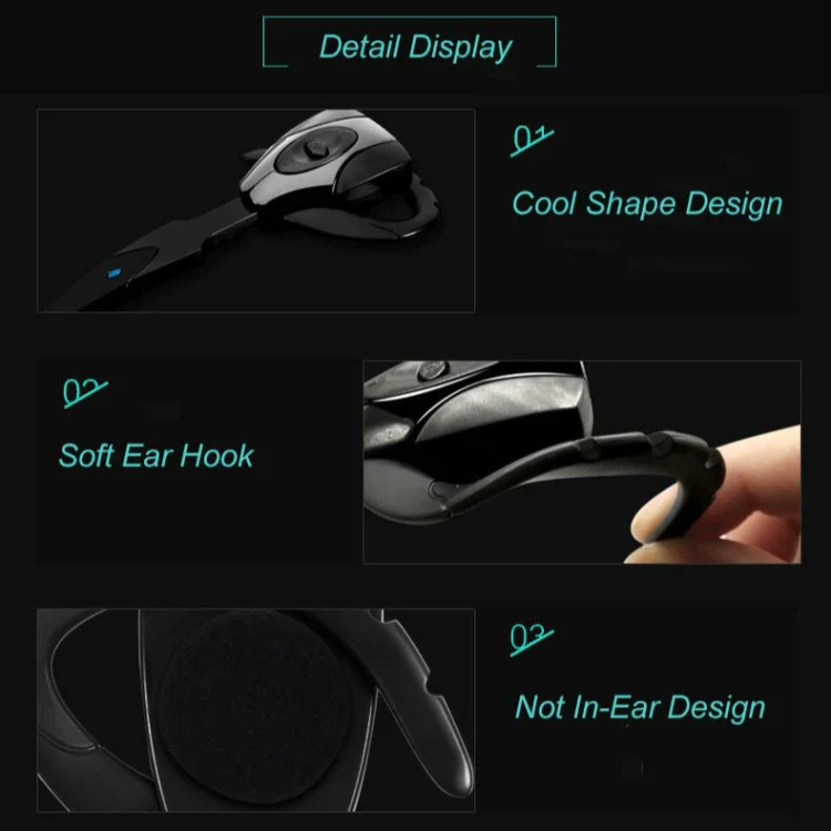 ex-01 Bluetooth 4.1 Business Hanging Ear Bluetooth Earphone(Black) - Image 6