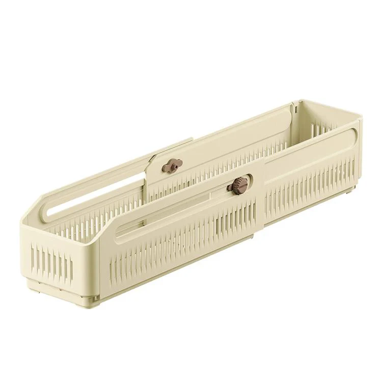 Expandable Drawer Organizer Bins Stackable Plastic Storage Baskets with Slider Lock 10.5 x 9 x 28cm - Image 2