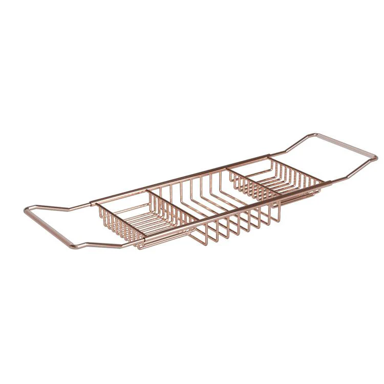 Extendable Bathtub Caddy Stainless Steel Bathtub Shelf Organizer Tablet Holder Standard Rose Gold