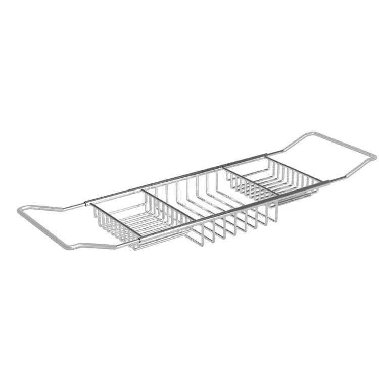 Extendable Bathtub Caddy Stainless Steel Bathtub Shelf Organizer Tablet Holder Standard Silver